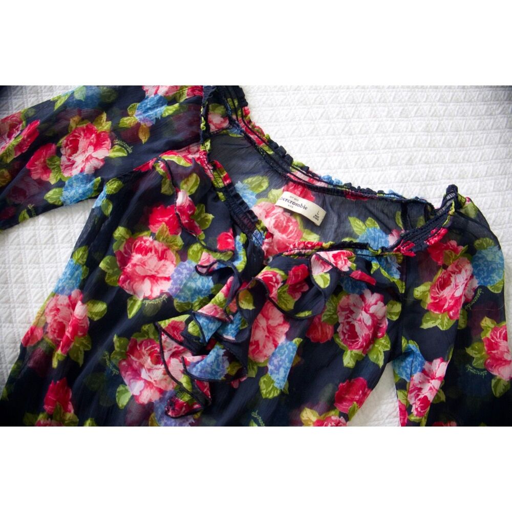 SET OF 2 - Abercrombie Blouses Patterened Kid's Large FITS ADULT SMALL
